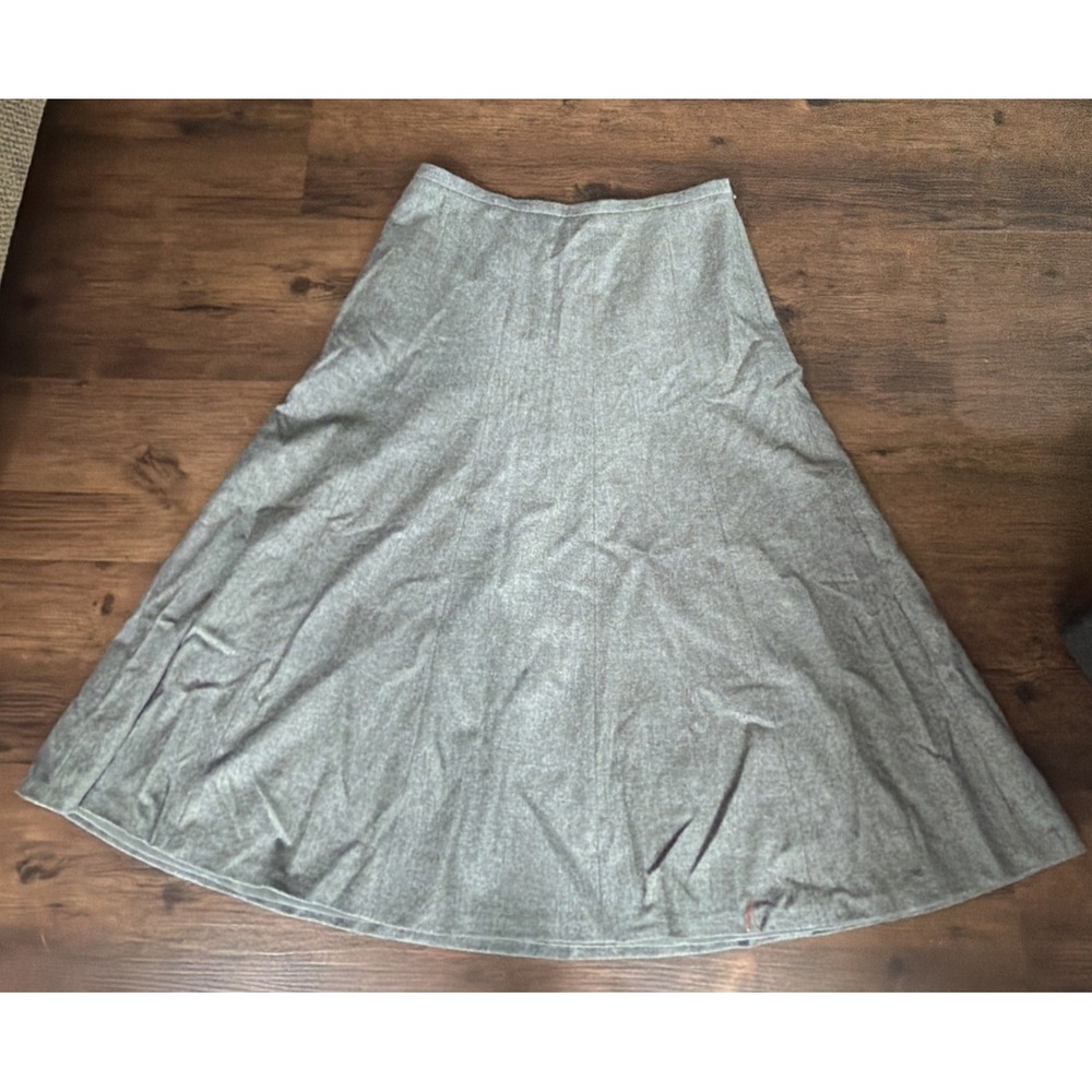 Vtg Talbots Wool Maxi Skirt Womens 14 Gray Italian 90's Academia University